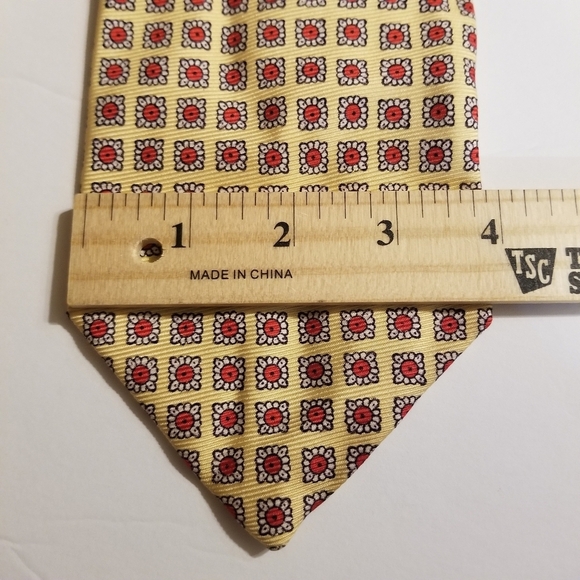 Polo by Ralph Lauren Tip Slip & String Silk Hand Sewn England Gold Red 54"x4" - Picture 10 of 12